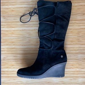 UGG Australia Esley Lace Up Tall Wedge Boots 8